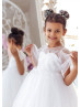 Ivory Lace Tulle Airy Boho Flower Girl Dress